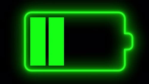 Neon Green Battery Charging Animation