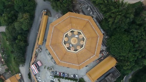 Drone Aerial Footage of the Magnificent Chinese Temple in Penang - Kek Lok Si (Ji Le Shi) Temple
