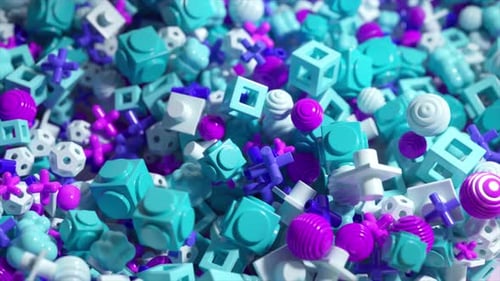 Dynamic Abstract Geometric Shapes Falling Background