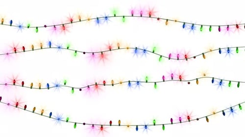 Twinkling Colorful Christmas String Lights Animation