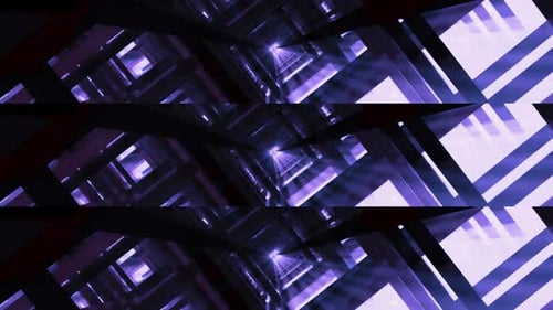 Futuristic Geometric Purple Light Rays Tunnel Loop
