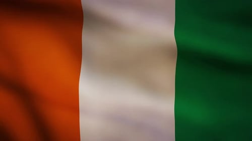 Waving Flag of Côte d'Ivoire with Realistic Fabric Motion