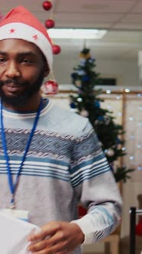 Vertical Video Coworkers Showing Client Garments