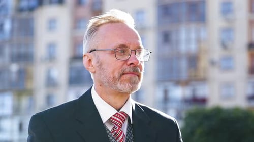 Business Man in Suit Close Up Portrait