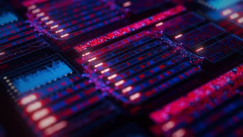 Animated Futuristic Digital Data Grid Background