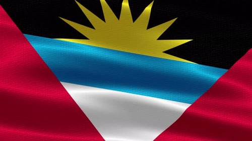 Antigua and Barbuda Flag Waving Seamless Loop Animation