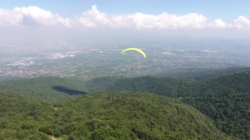 Parachute Over The Forest Drone Shot 2