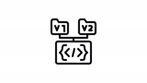 version control line icon animation