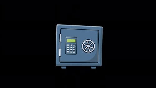 Animated Safe Box with Digital Lock and Spinning Wheel