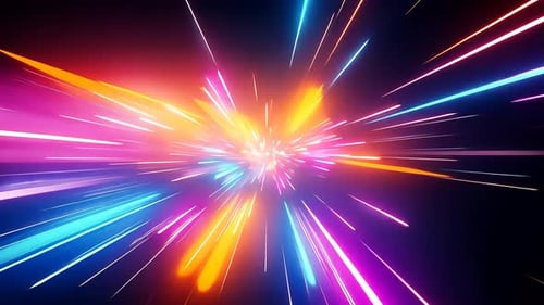 Trajectoires lumineuses abstraites et vibrantes, mouvement dynamique