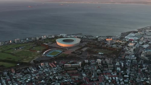 Cape Town Stadium (Kaapstad-stadion) From Above In Green Point, South Africa. - aerial