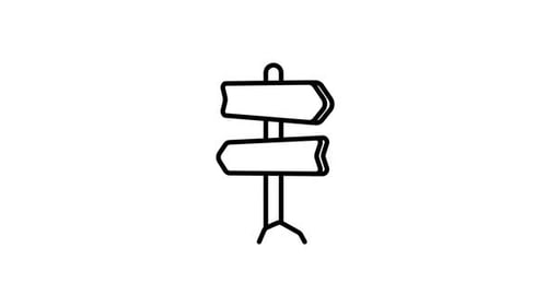 Hand Drawn Sketch Signpost Directional Animation