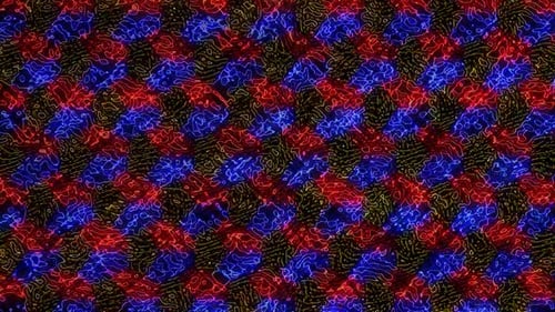 3D Abstract shining bright lines set wave,dots colorful, black background