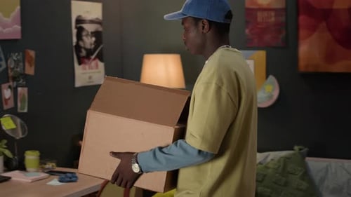 Black Boy Moving In Dormitory
