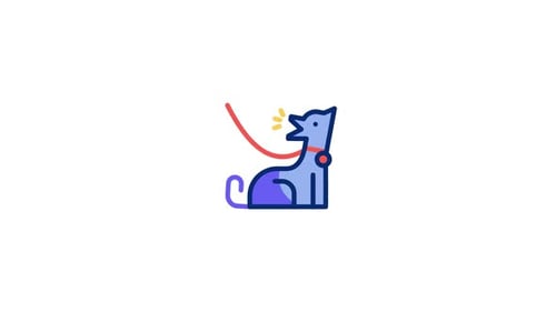 Animated Dog Icon Barking and Wagging Tail