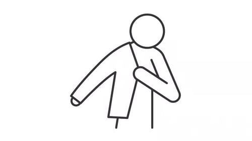 Minimalist Stick Figure Putting On a Shirt Animation