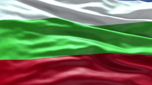 Realistic Bulgaria Flag Waving Seamless Loop Animation