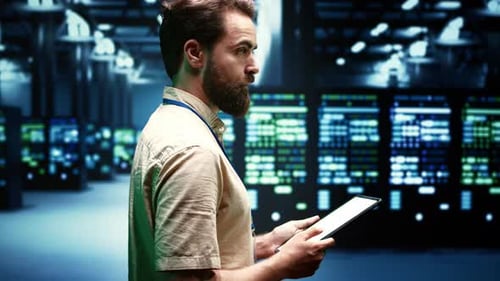Technician Fixing VPN Servers