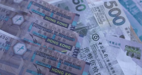 Banknotes Of Different Values Of Hong Kong Dollars