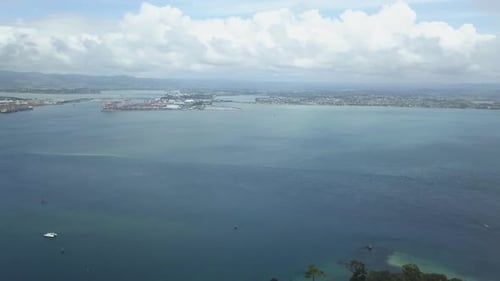 Aerial View of the Sea and Rural Areas on Mount Maunganui