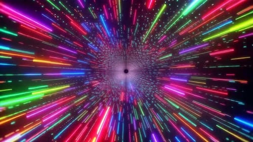 Tunnel de distorsion de la vitesse de la lumière hyperspatial au néon coloré