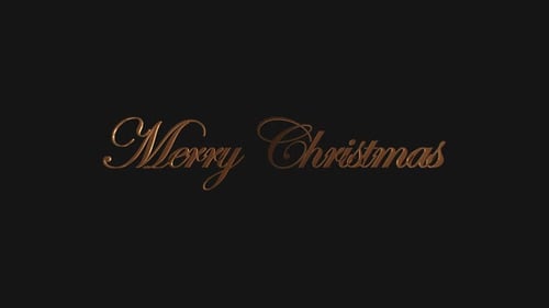 New Merry Christmas 3D Text Gold Alpha Channel