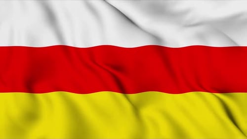 South Ossetia National Flag Realistic Waving Loop