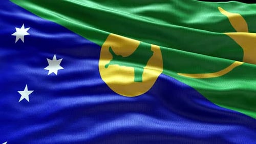 Waving Christmas Island Flag Animation