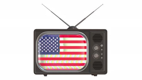 Usa In Noisy Glitch Old Screen + Alpha Channel