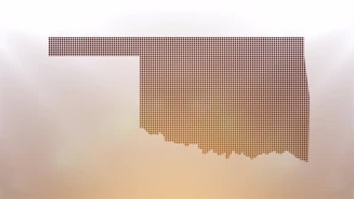 Oklahoma State Map Digital Pixel Reveal Animation