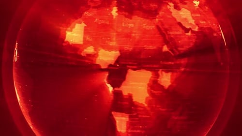 Digital Earth Map Globe with Glowing Country Highlight