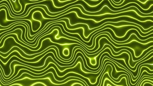 Seamless Abstract Fluid Green Neon Lines Loop