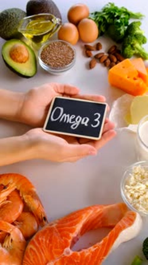 Foods Containing Vitamin D and Omega 3 Selective Focus Food