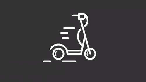 Clean Minimalist Electric Scooter Icon Animation
