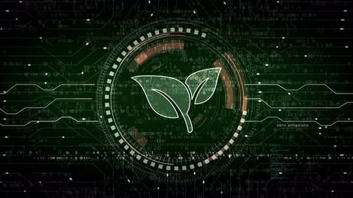 Ecology and eco friendly technology symbol loop digital concept