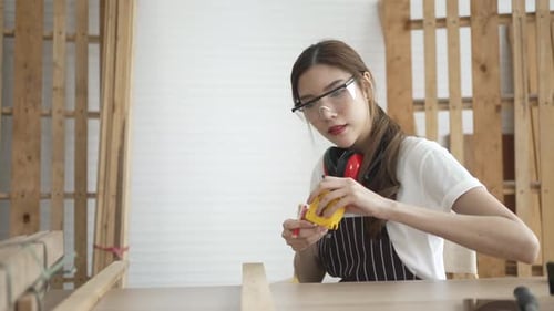 Carpenter work at workshop.