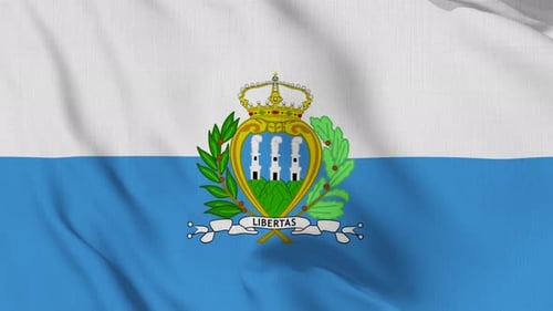 Realistic San Marino National Flag Waving Animation