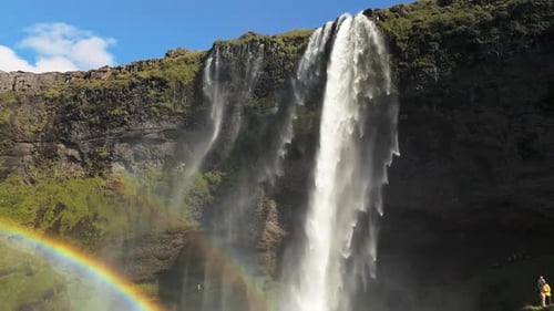 Seljalandsfoss Waterfall In Iceland Near Route 1