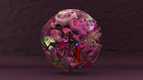 Abstract Iridescent Morphing Sphere Loop Animation