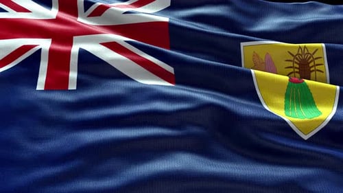 Turks and Caicos Islands Flag Waving Loop