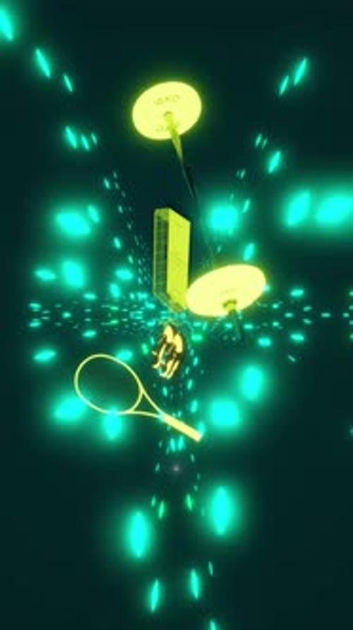 Futuristic Sports Equipment Tunnel Journey Animation