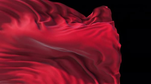 Realistic Waving Chinese Flag Animation with Alpha Channel