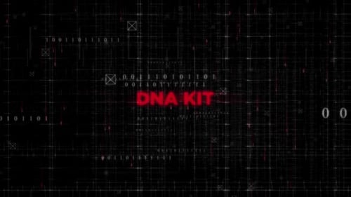 DNA-Kit auf digitalem Hintergrund