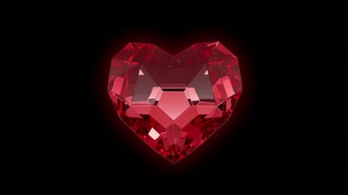 3D Herz mit roten Diamanten: Rubin
