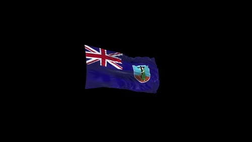 3D Realistic Montserrat National Flag Waving Animation