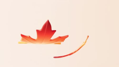 Cartoon maple leaves model, autumn maple leaves, 3d rendering.