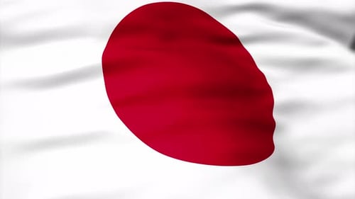 Waving Japan Flag Seamless Loop Animation