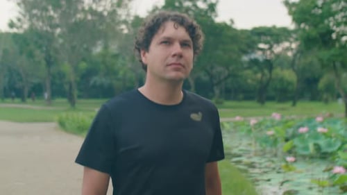 Man Walking in Park for Morning Workout