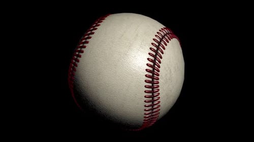 Close-Up of Baseball with Red Stitching