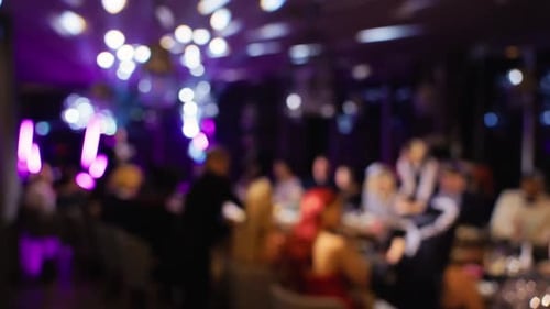 Blurred Business Gathering at a Corporate Night Event